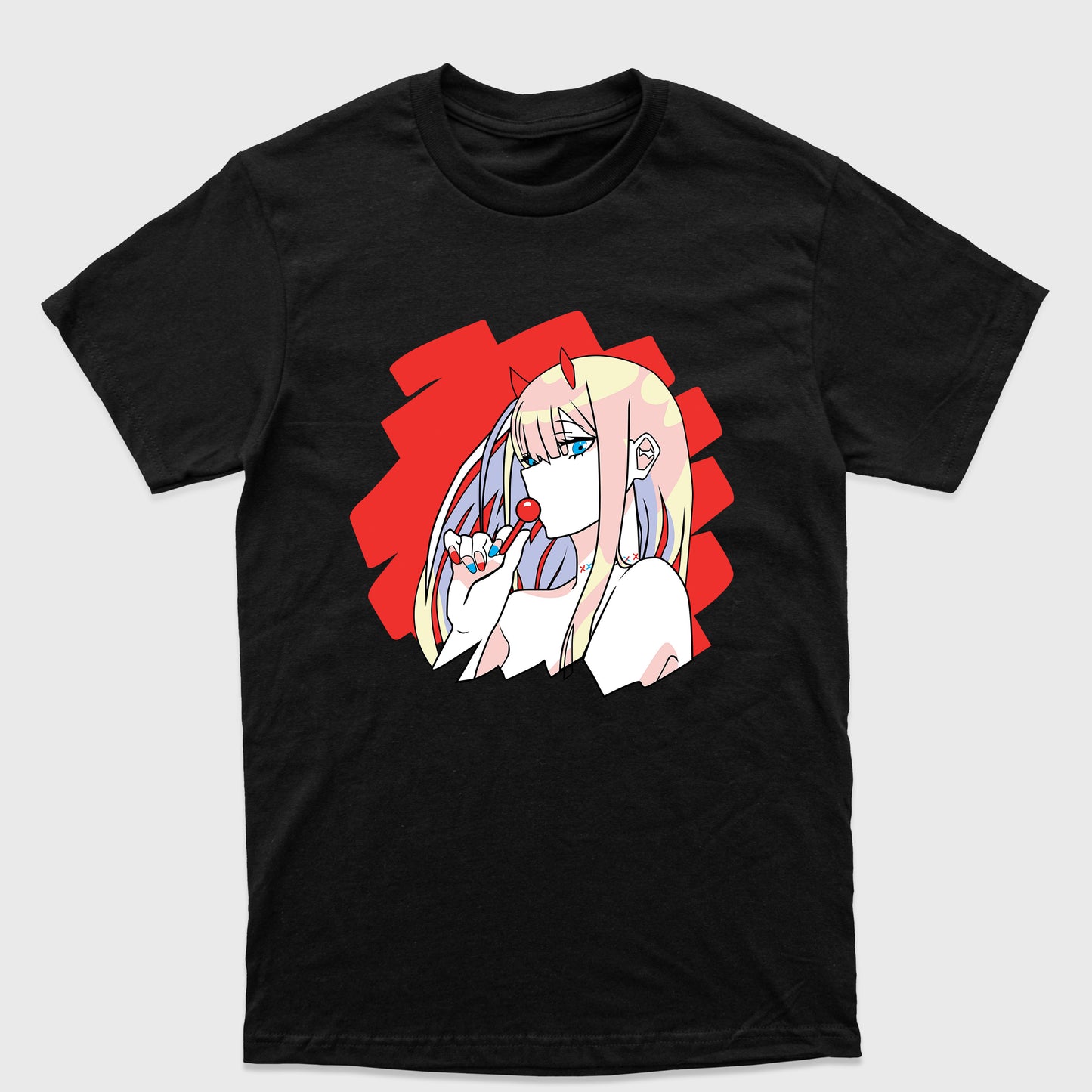 Camiseta Básica Zero Two Darling In The Franxx Preto