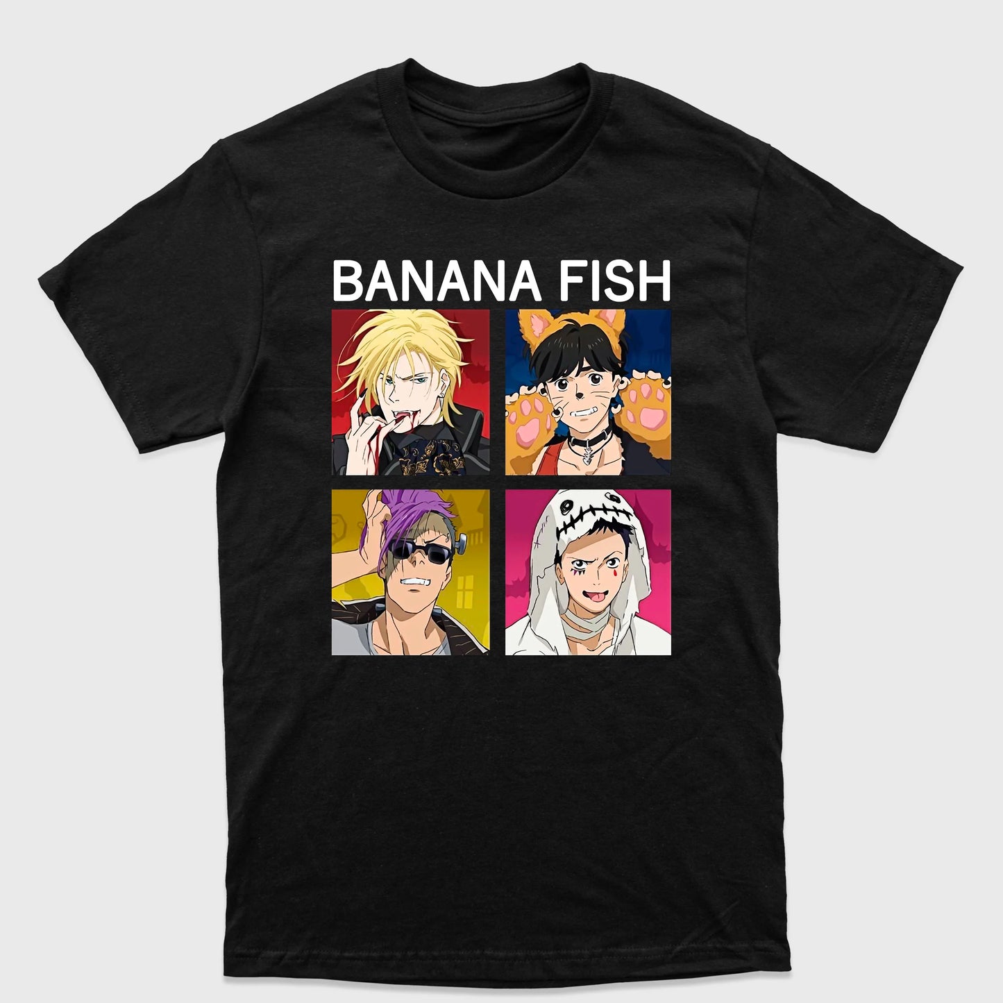 Camiseta Básica Banana Fish Sing Personagens