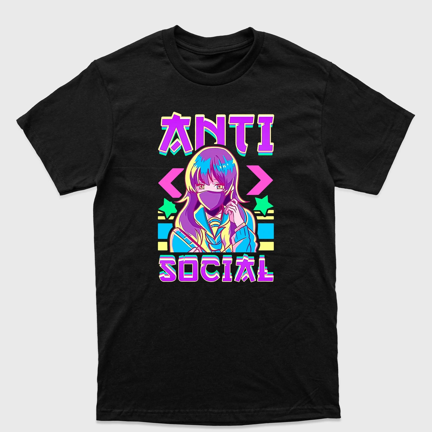 Camiseta Básica Anti Social Anime Girl
