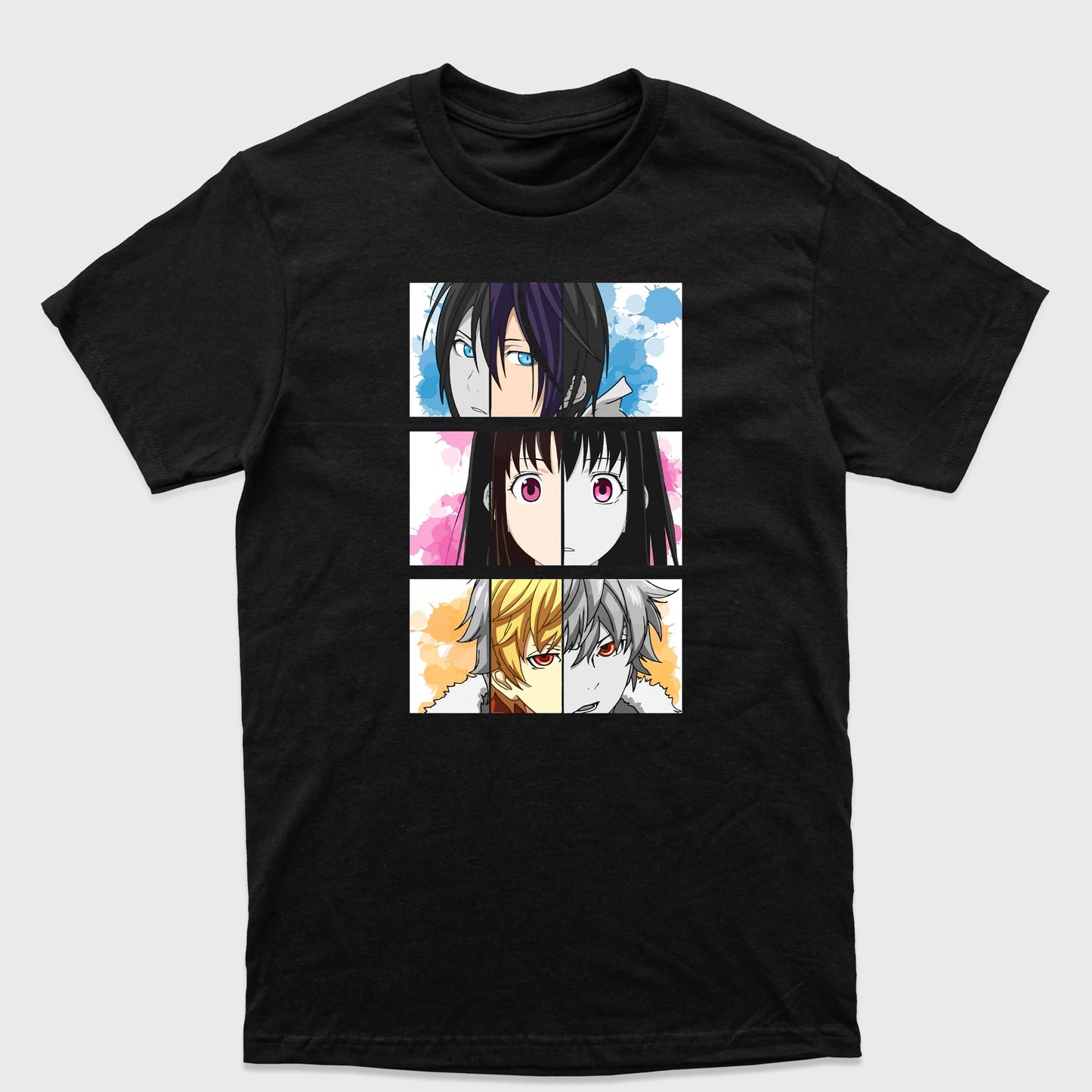 Camiseta Básica Noragami Yato Hiyori Yukine - preto