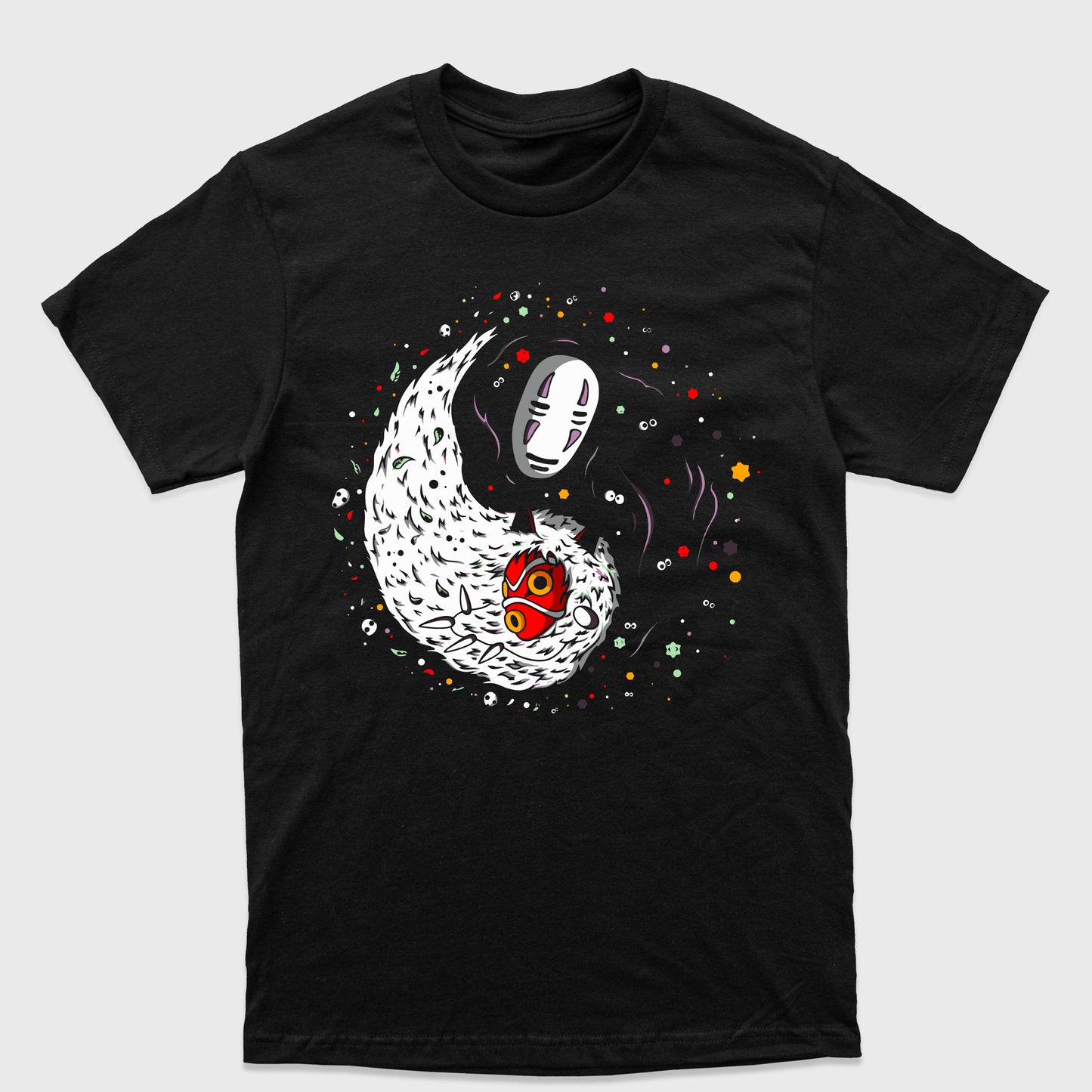 Camiseta Básica Anime Ghibli Totoro Yin Yang