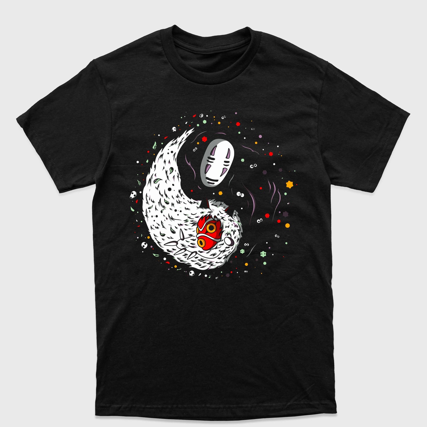 Camiseta Básica Anime Ghibli Totoro Yin Yang