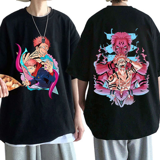 Camiseta Básica Sukuna e Yuji Jujutsu Kaisen