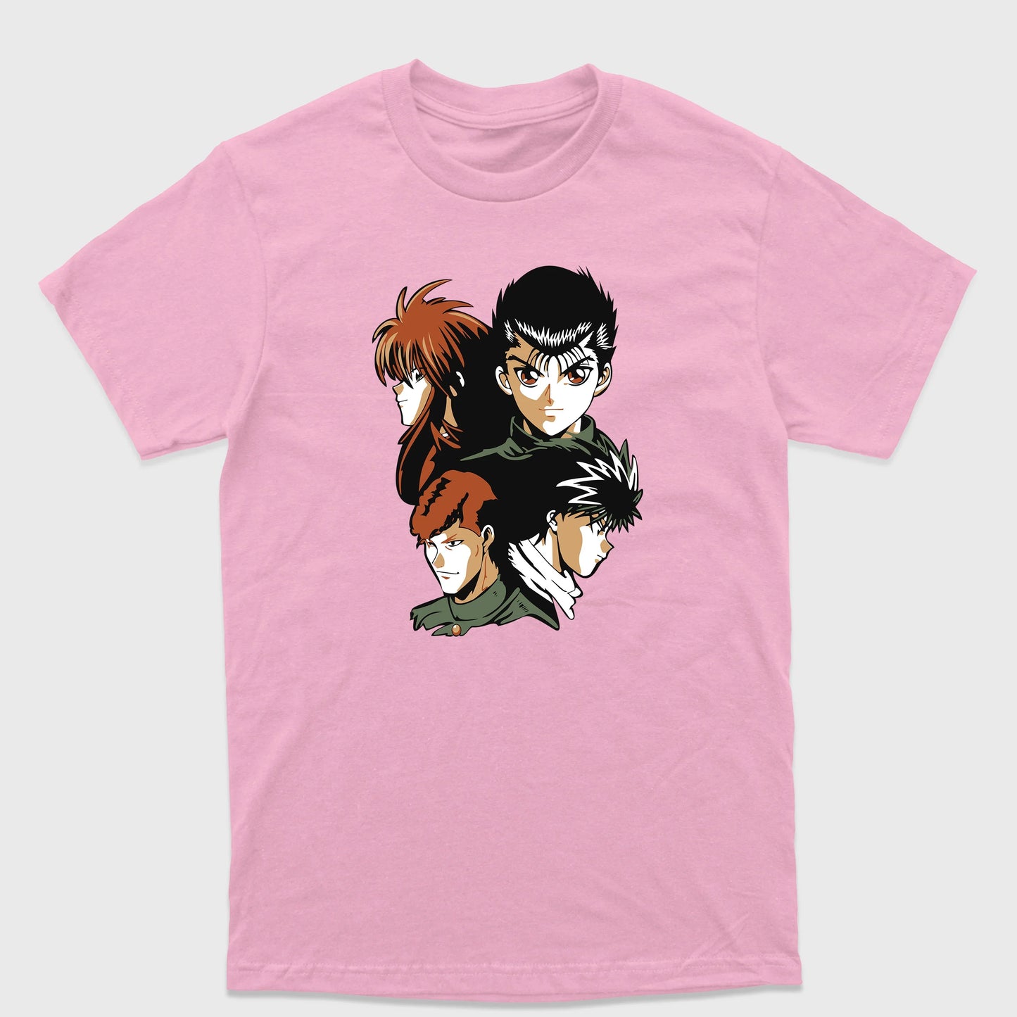 Camiseta Básica Quarteto Yu Yu Hakusho - Rosa bebê