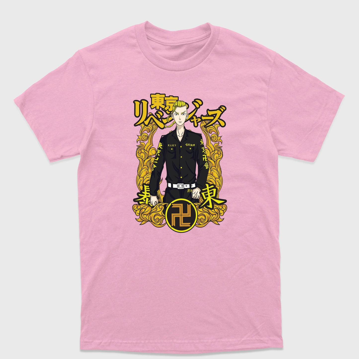 Camiseta Básica Draken Tokyo Revengers Rosa Bebê