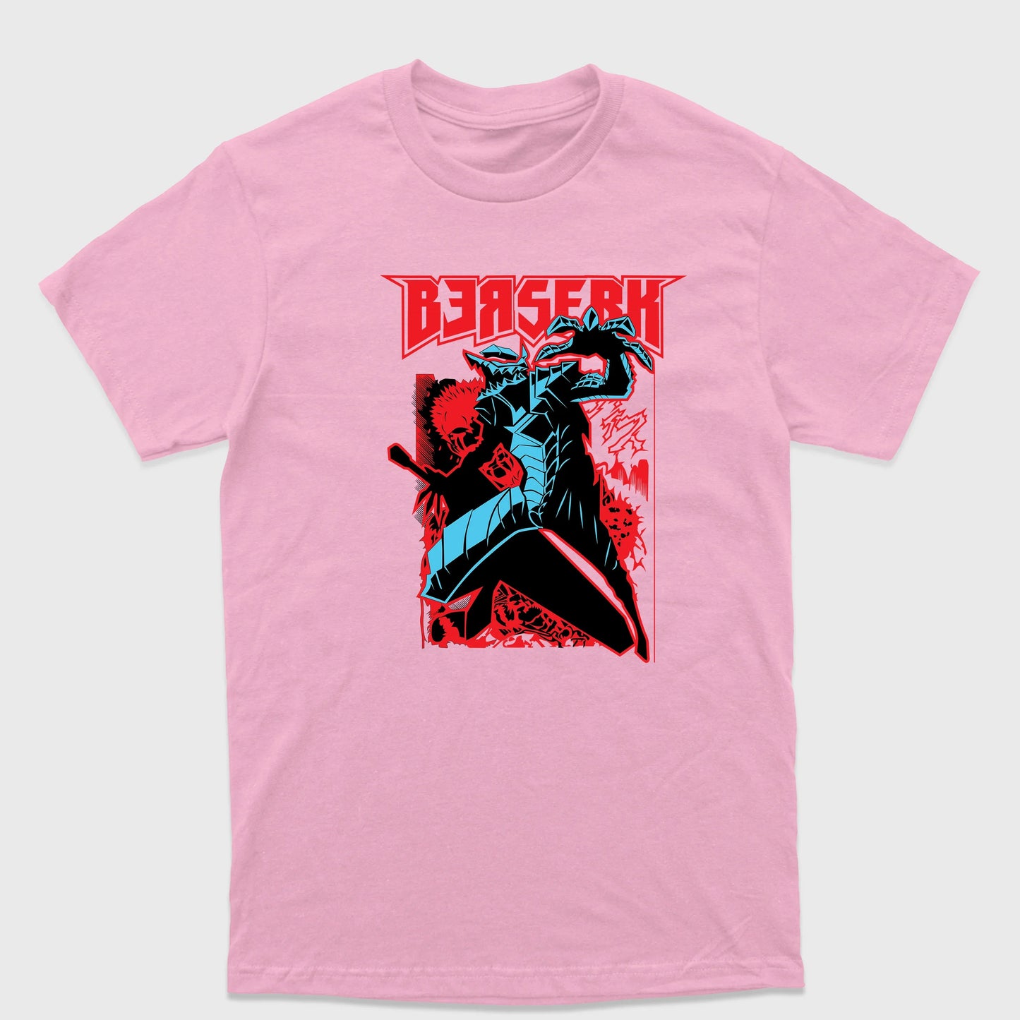 Camiseta Básica Guts Berserk Armor Mode-rosa bebe