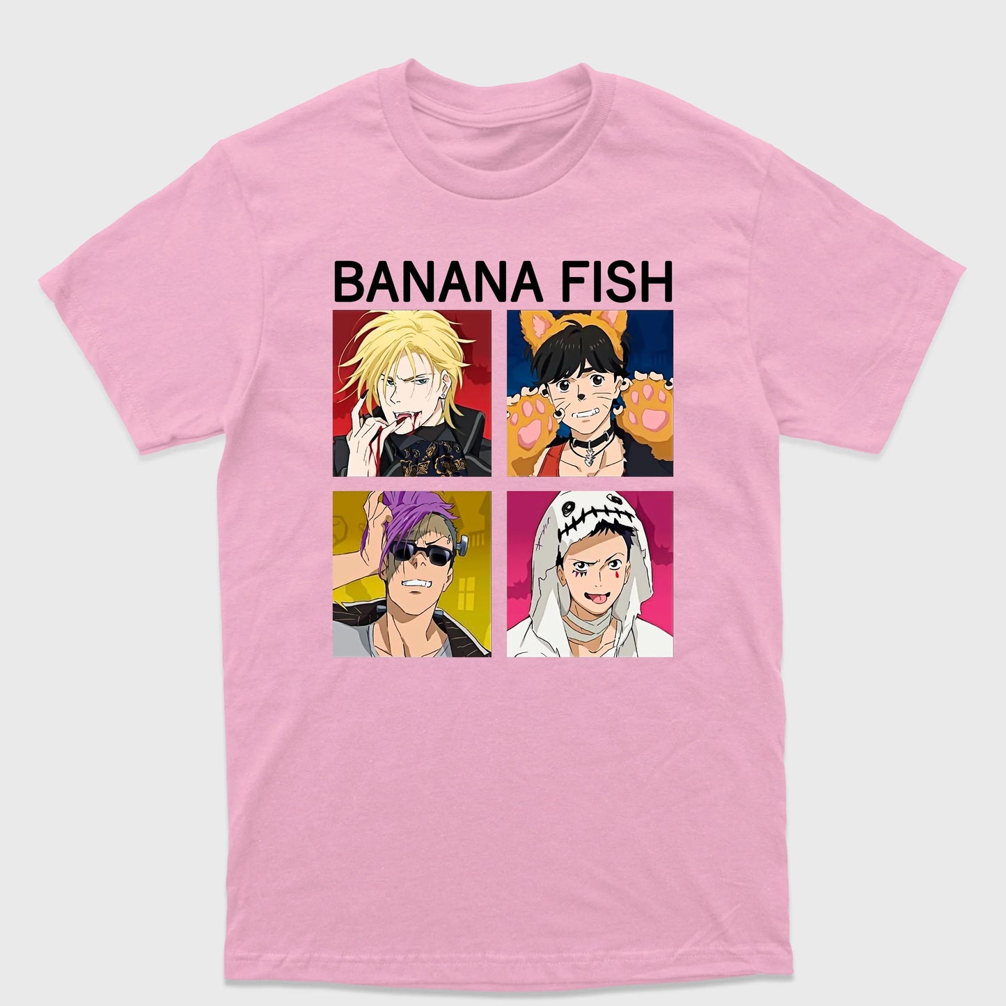 Camiseta Básica Banana Fish Sing Personagens
