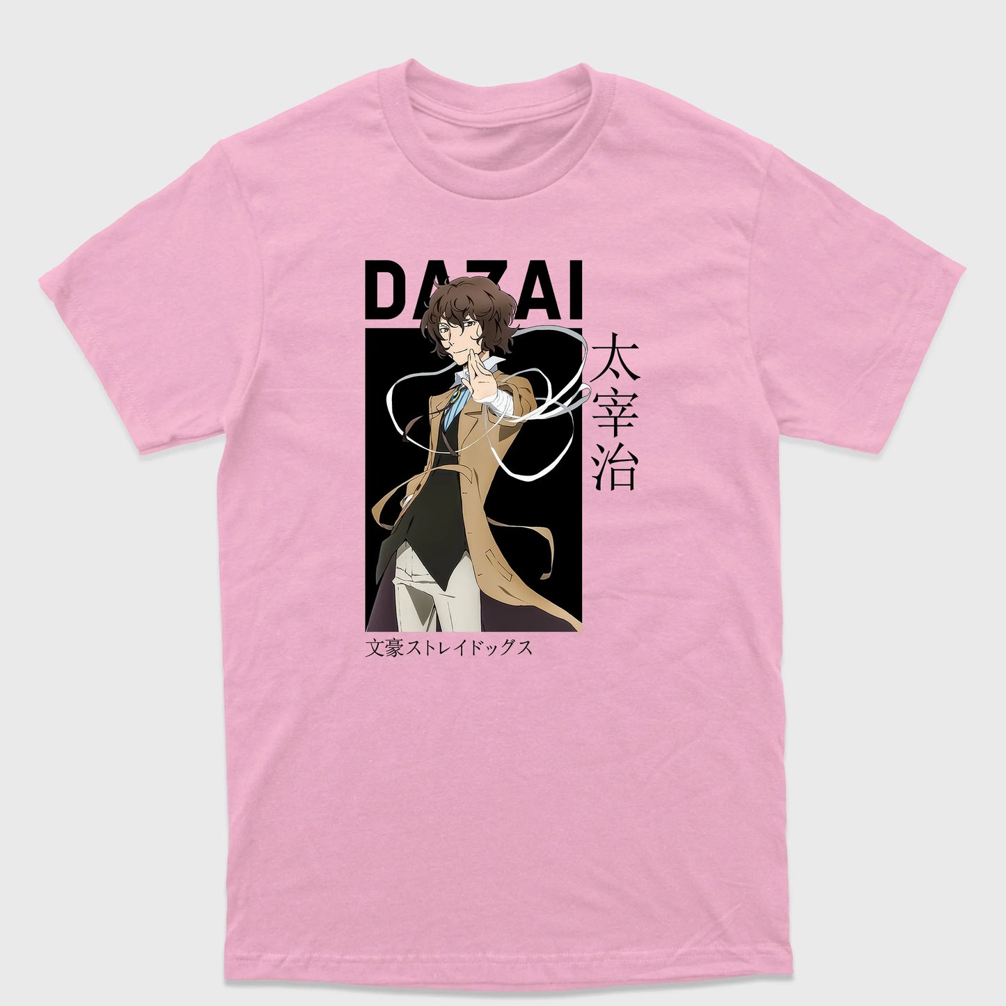 Camiseta Básica Dazai O. Bungou Stray Dogs-rosa bebe