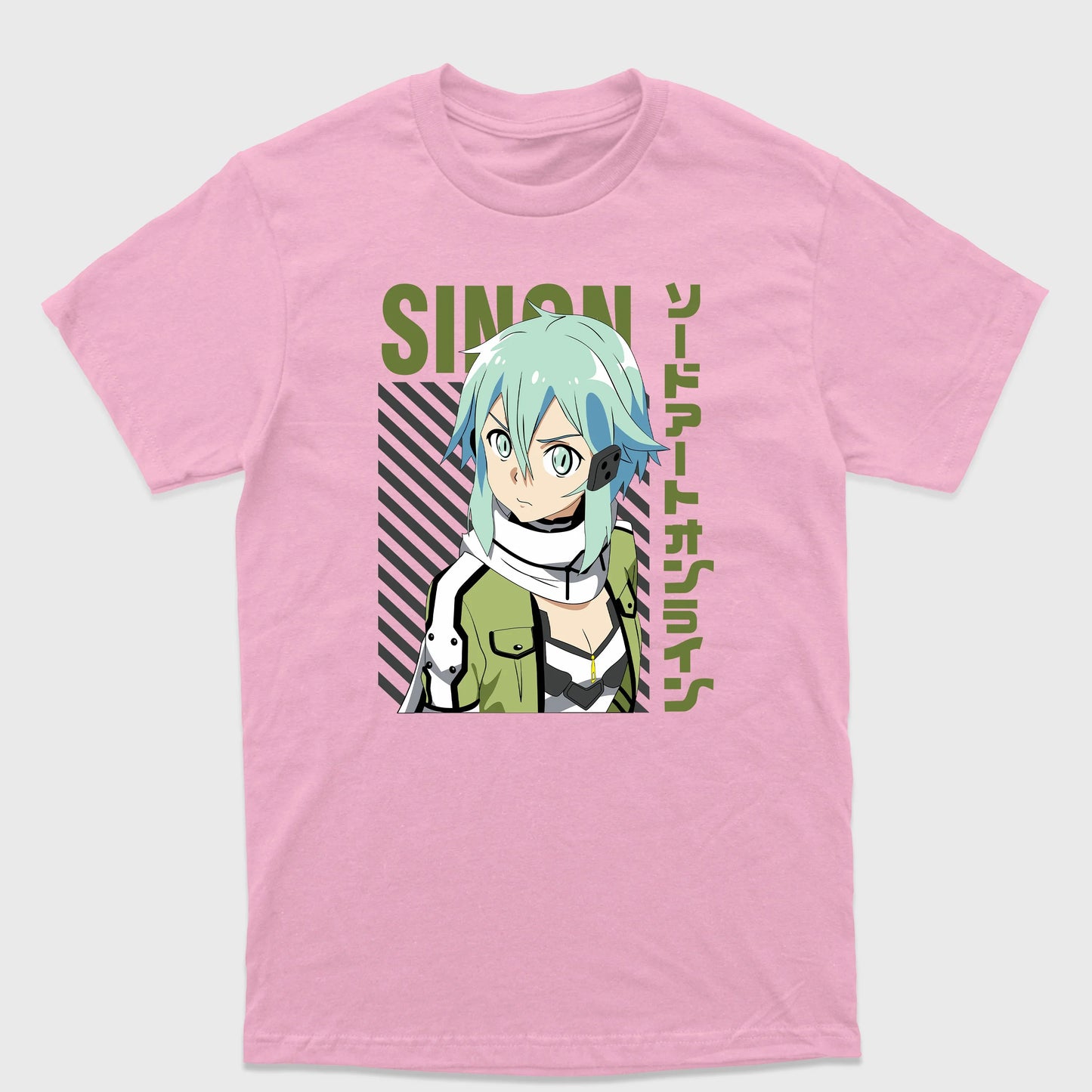 Camiseta Básica Sinon Sword Art Online Rosa Bebê