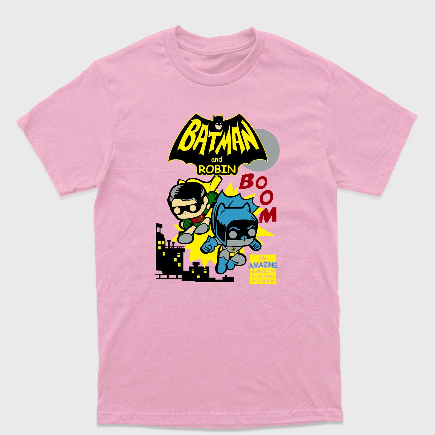Camiseta Básica Batman and Robin Chibi