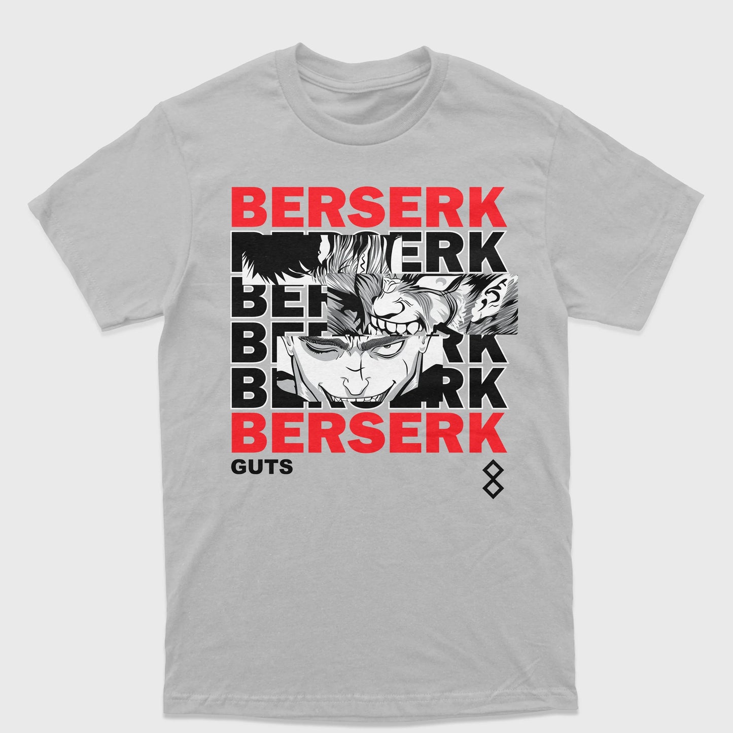 Camiseta Berserk Guts-cinza
