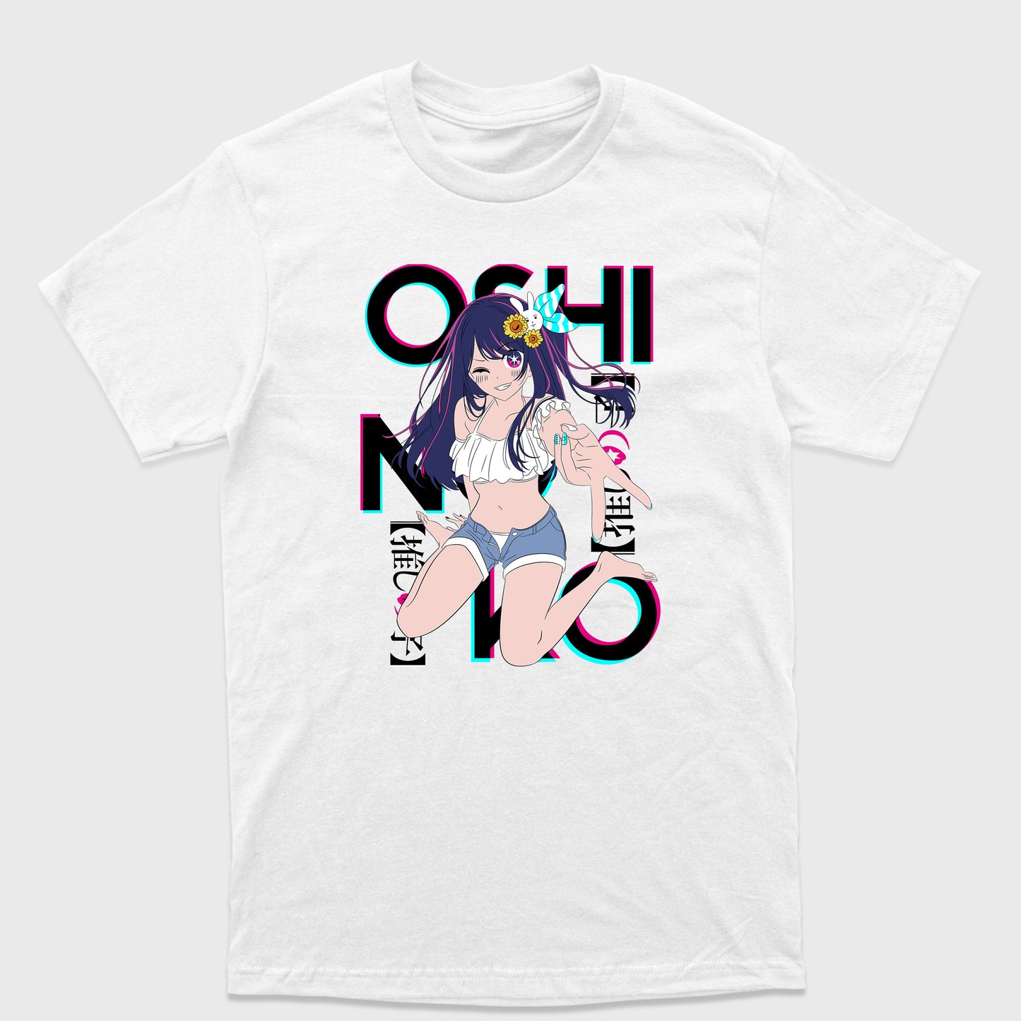 Camiseta Básica Casual Hoshino Ai Cute