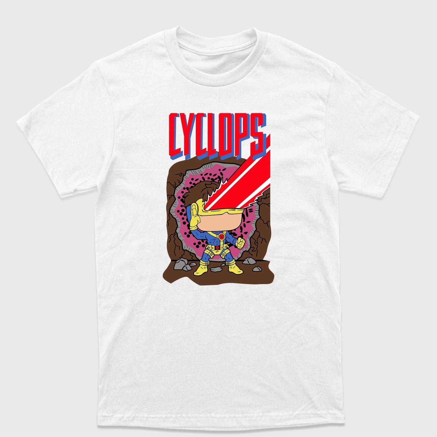 Camiseta Básica Cyclops Chibi X-Men Branco