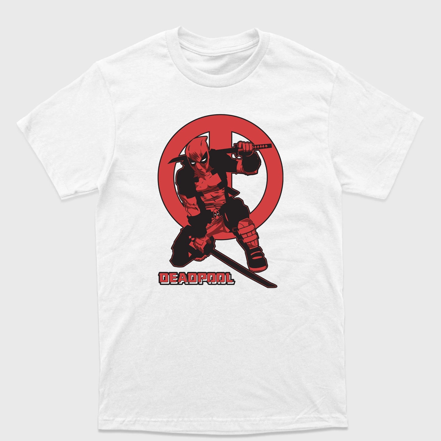 Camiseta Básica Deadpool Dual Sword Branco