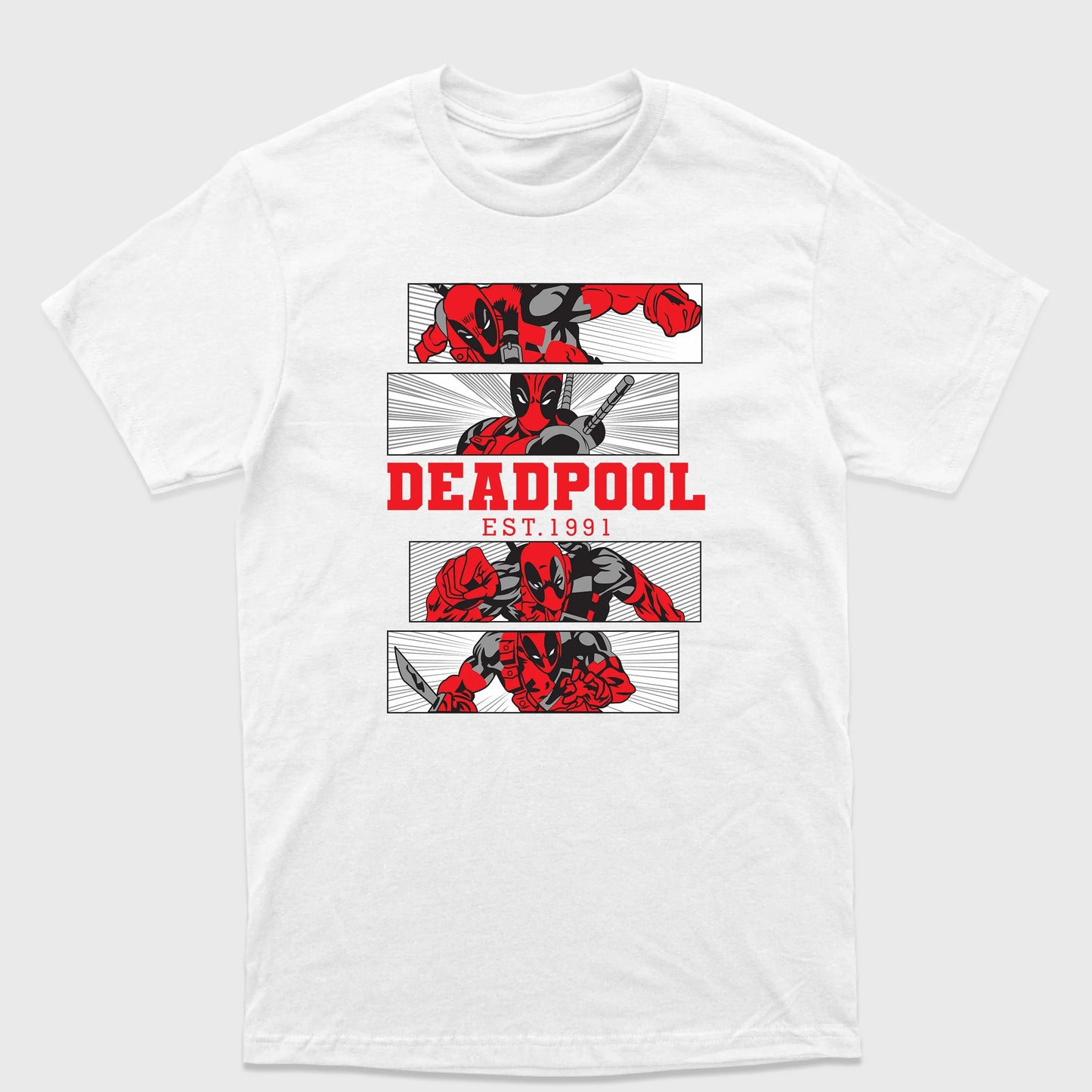 Camiseta Básica Deadpool Est. 1991 Branco