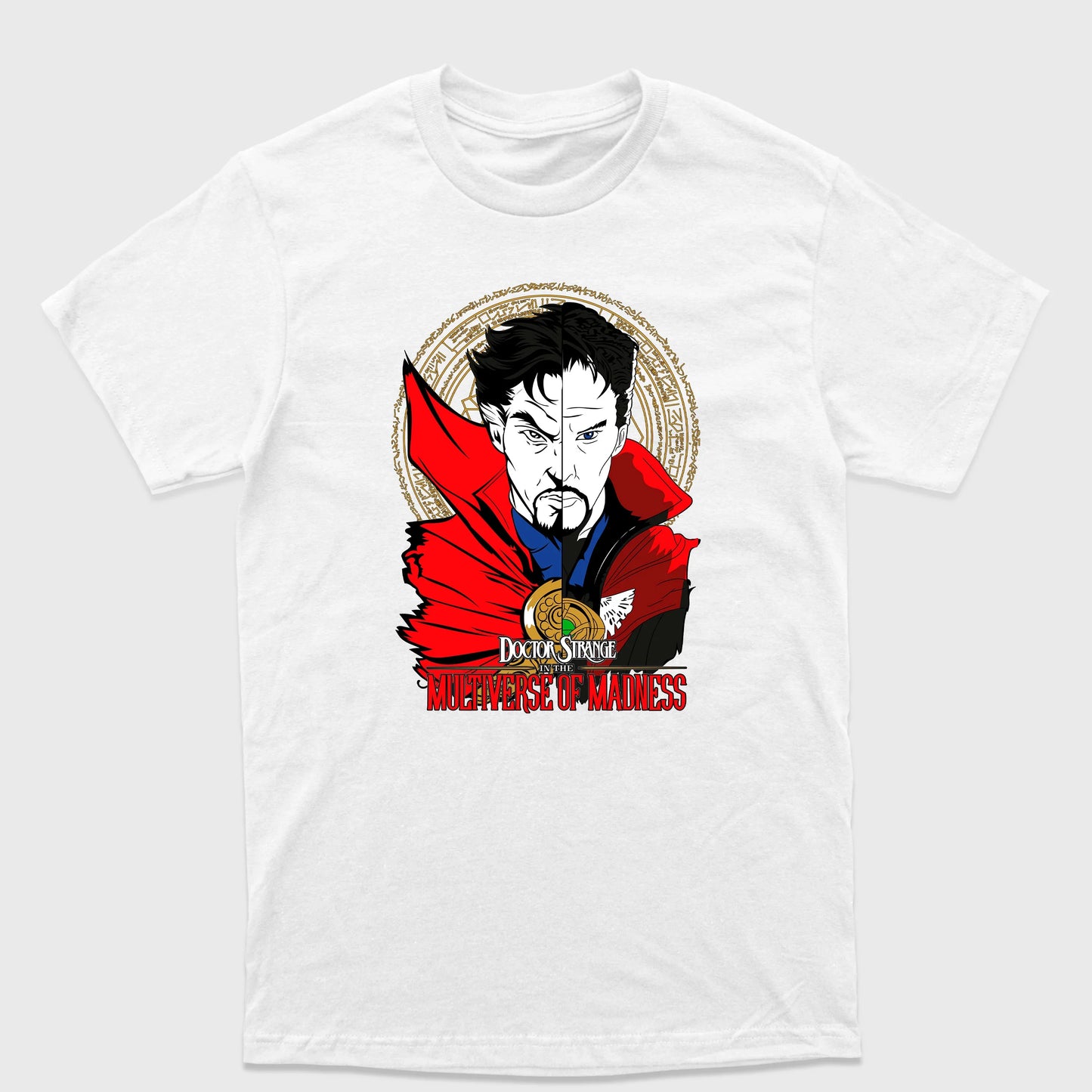 Camiseta Básica Dr. Estranho Face Dividida Branco