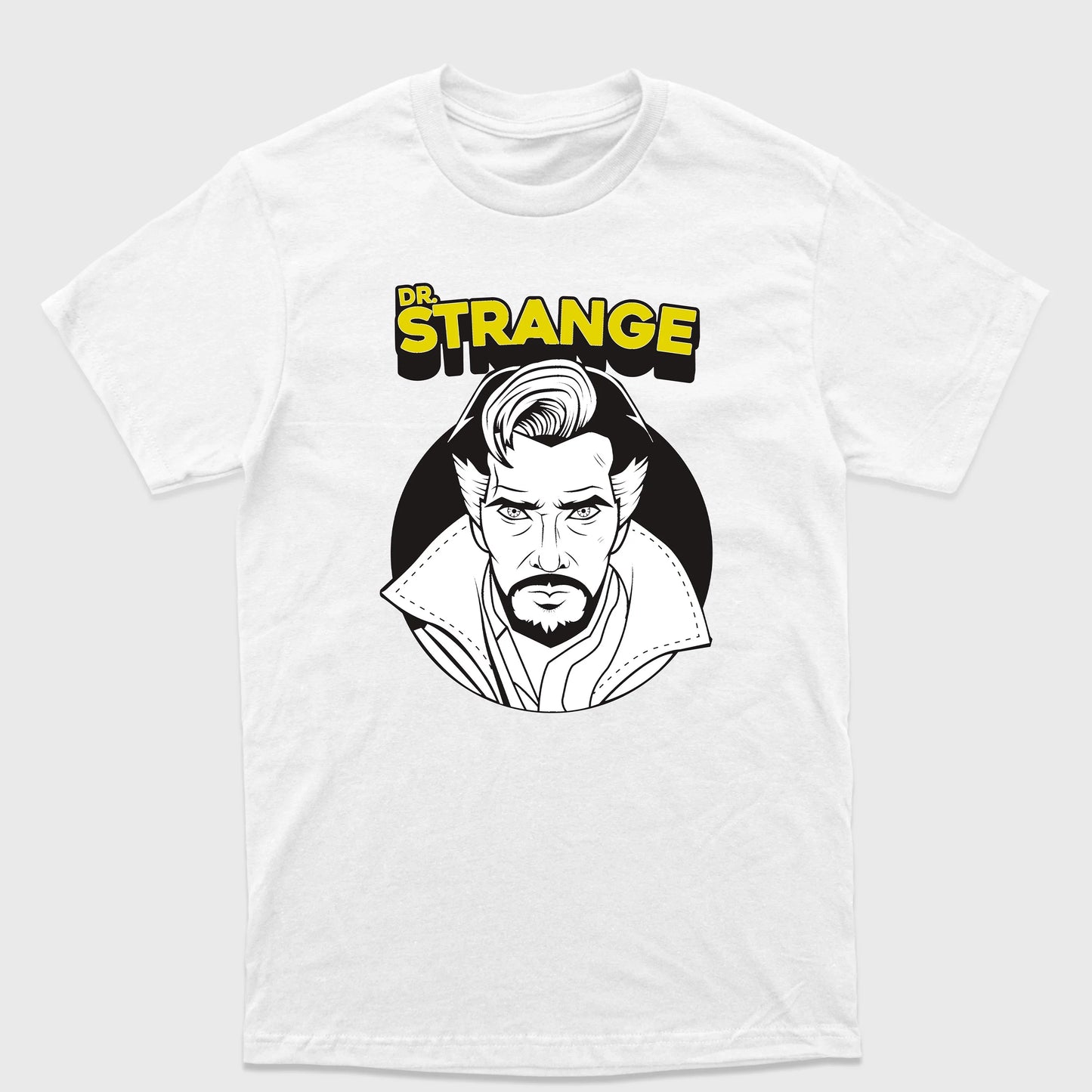 Camiseta Básica Dr. Strange Preto e Branco- Branco