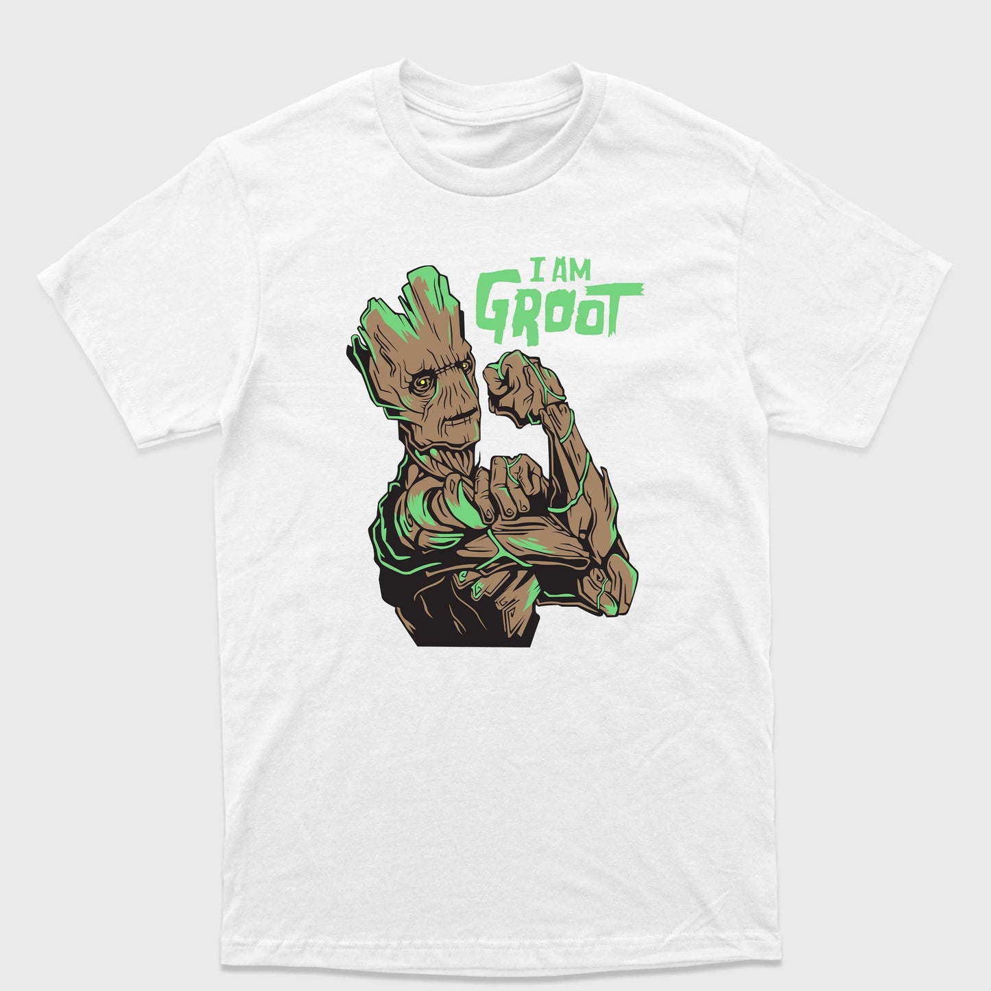 Camiseta Básica I'm Groot Guardiões da Galáxia Branco