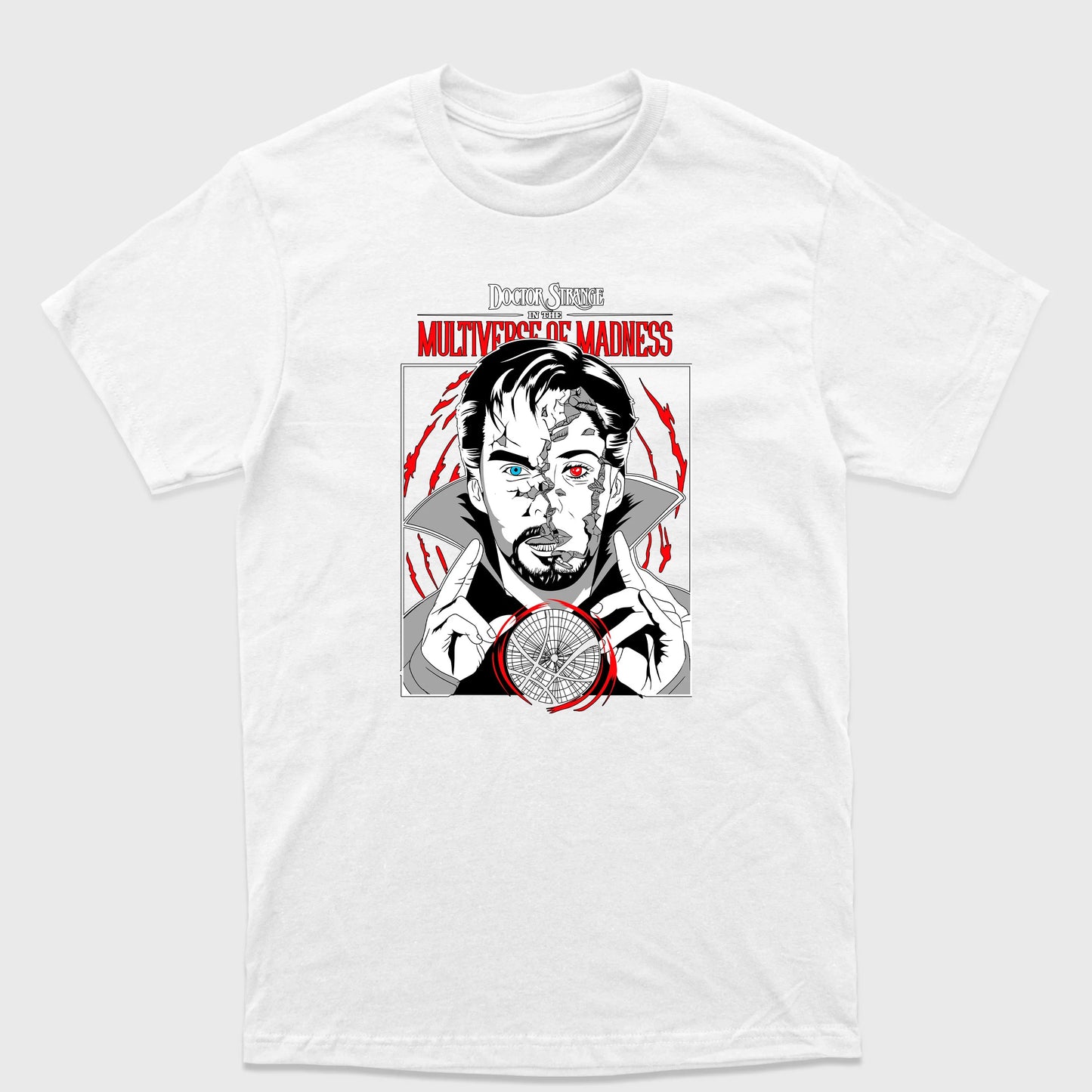 Camiseta Básica Strange Face Quebrada Dr. Estranho Branco