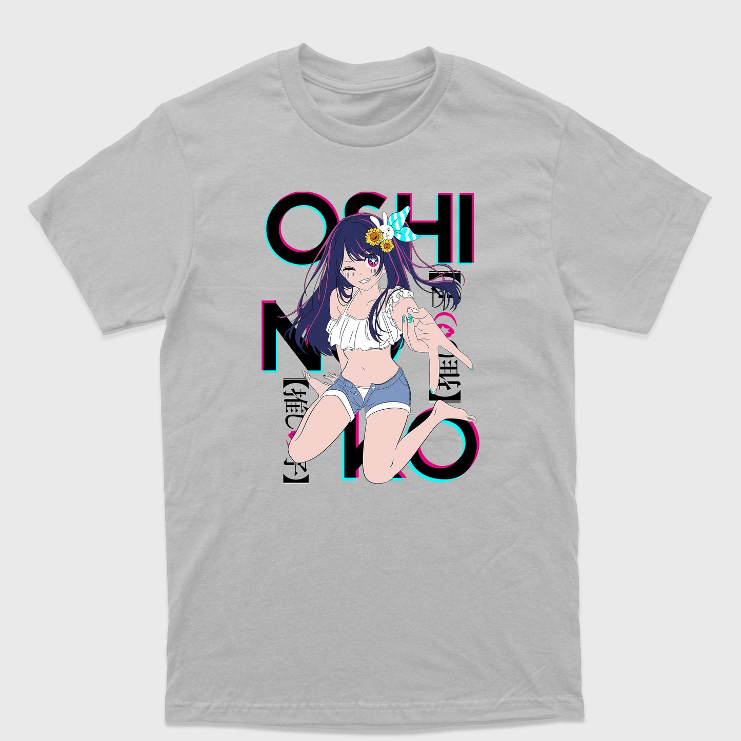 Camiseta Básica Casual Hoshino Ai Cute