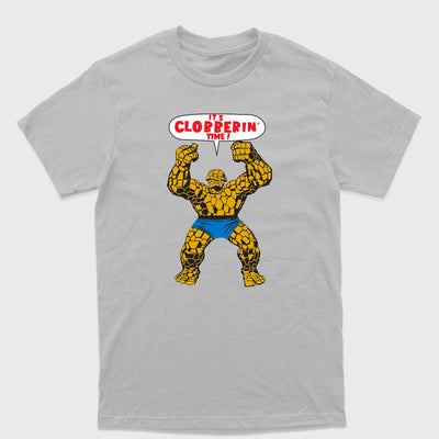 Camiseta Básica Coisa Quarteto Fantástico Cinza