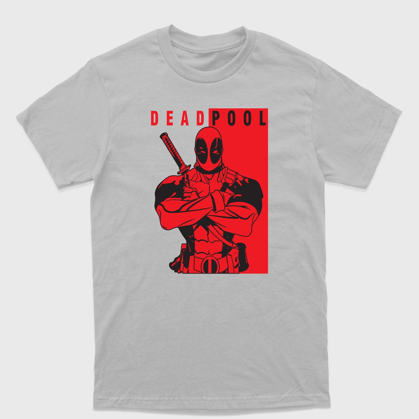 Camiseta Básica Deadpool Braços Cruzados Cinza