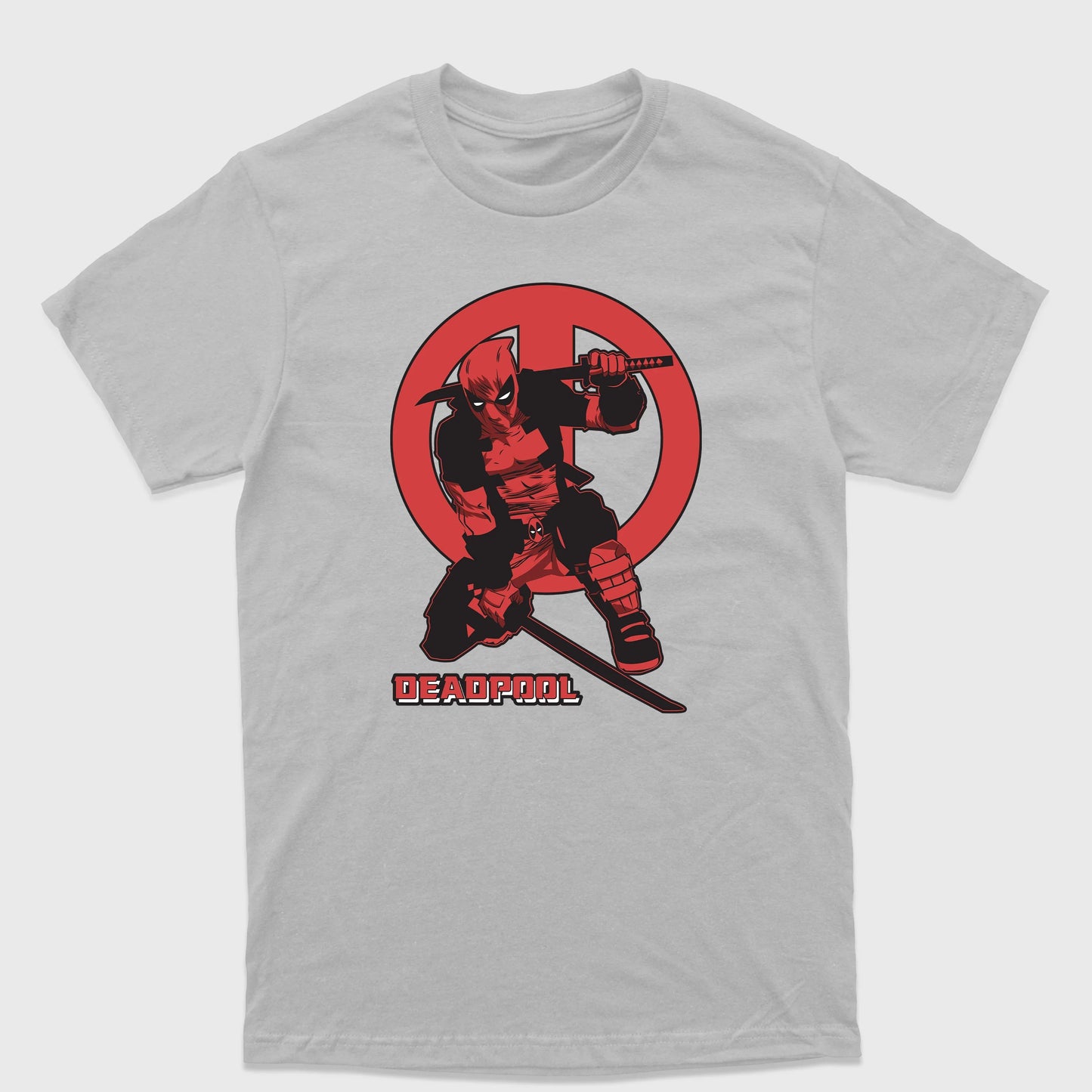 Camiseta Básica Deadpool Dual Sword Cinza