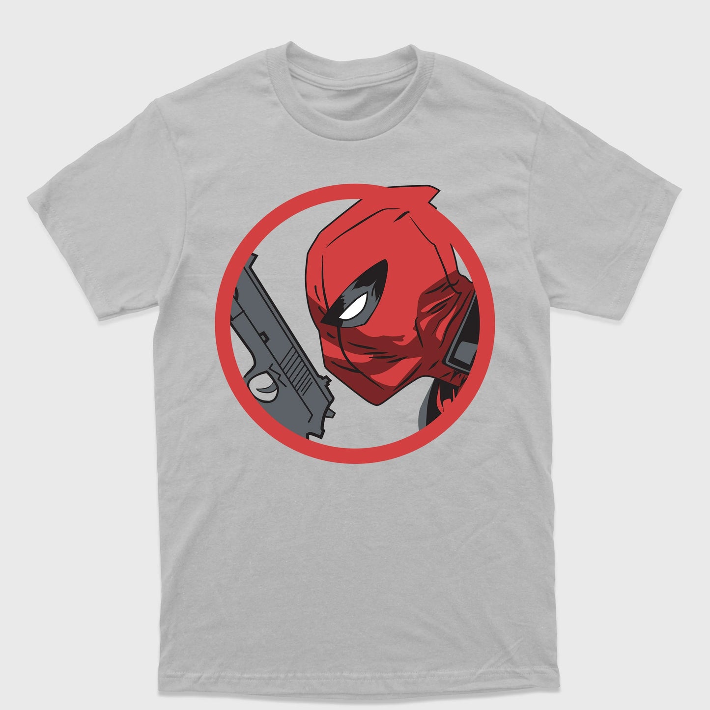 Camiseta Básica Deadpool With Gun Cinza