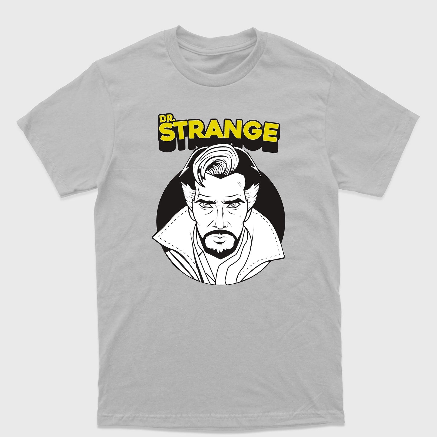 Camiseta Básica Dr. Strange Preto e Branco -Cinza