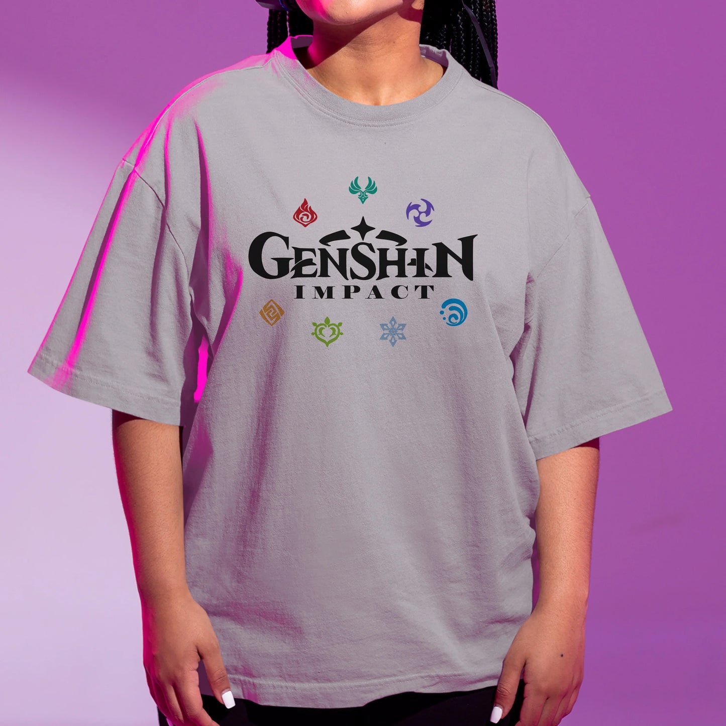 Camiseta Básica Genshin Impact Logo