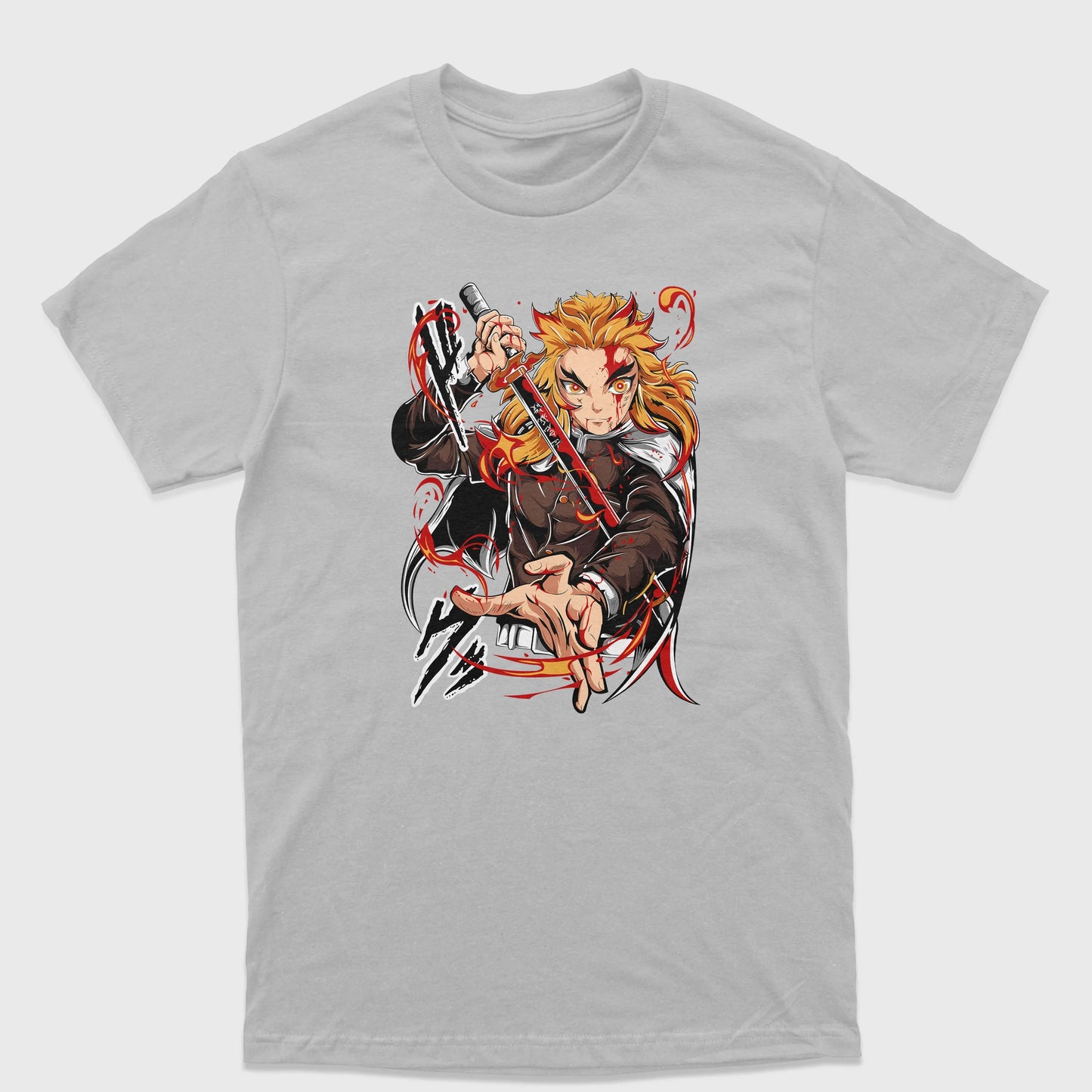 Camiseta Básica Rengoku Kyoujuro Demon Slayer
