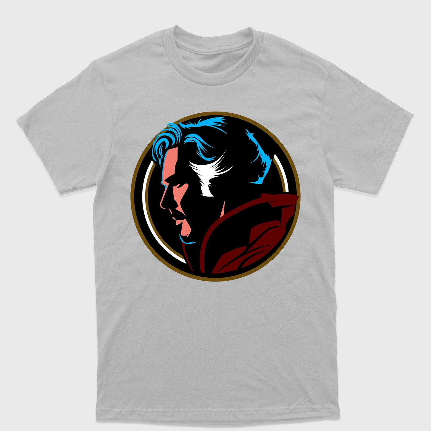 Camiseta Básica Retrato Dr. Stranho Stephen Cinza