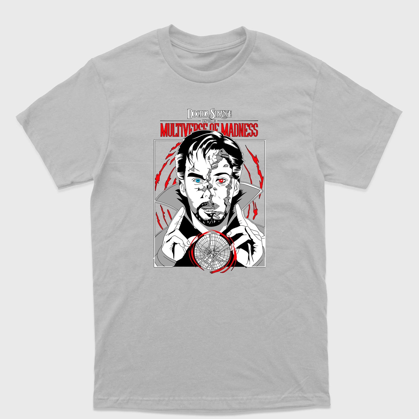 Camiseta Básica Strange Face Quebrada Dr. Estranho Cinza