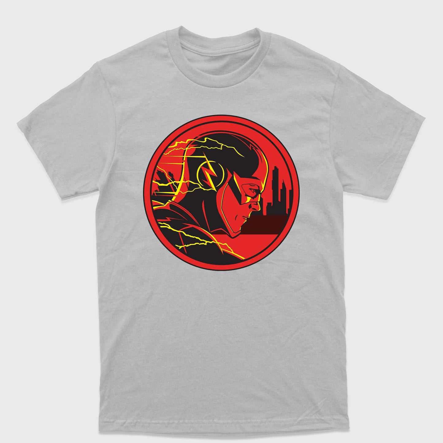 Camiseta Básica The Flash Head Cinza