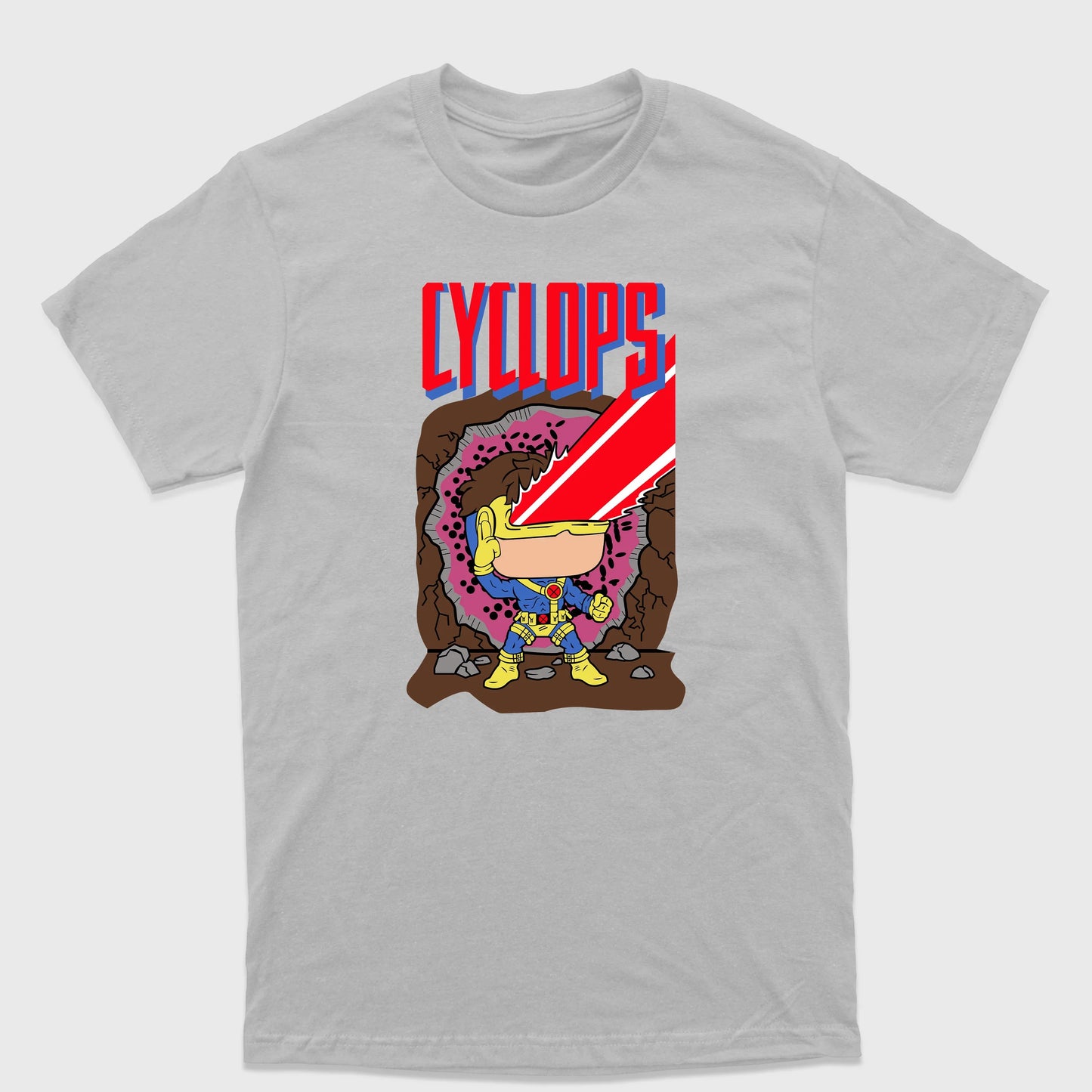 Camiseta Básica Cyclops Chibi X-Men Cinza