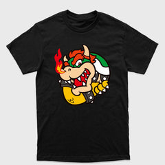 Camiseta Básica Bowser Flamejante Mário