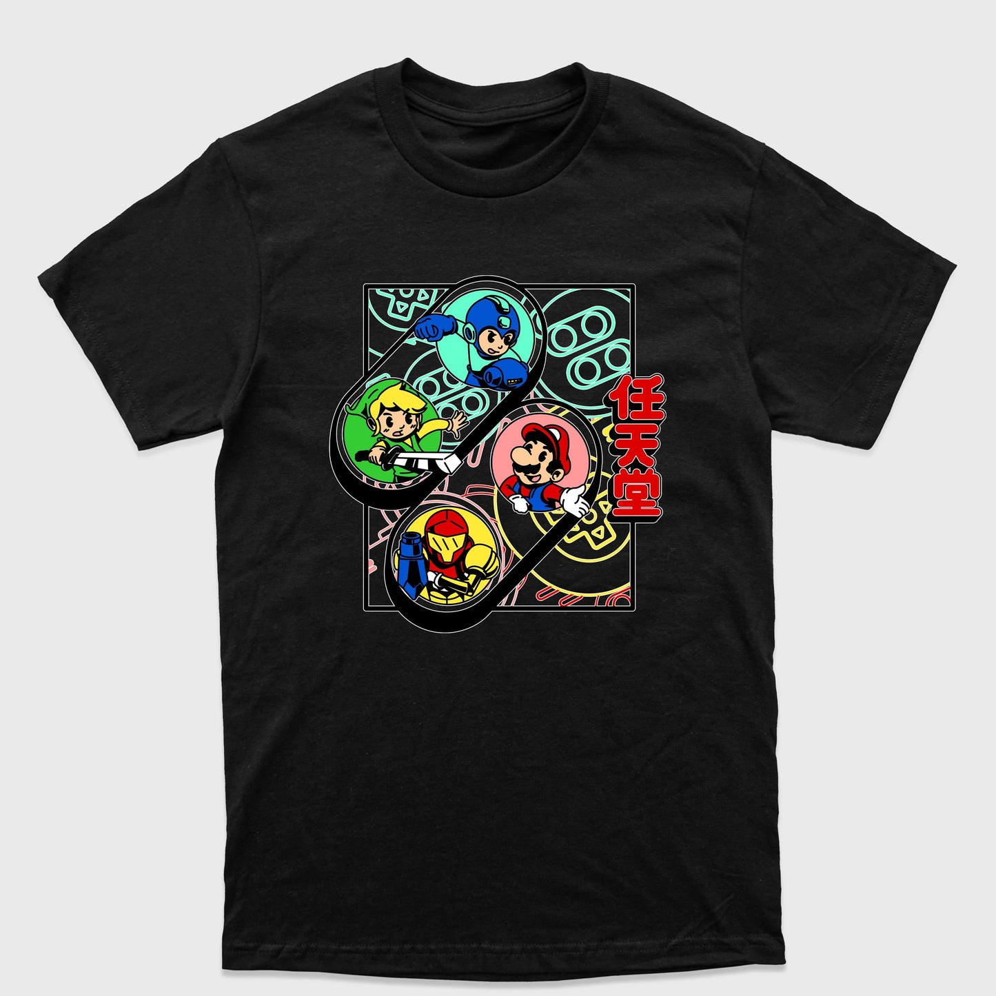 Camiseta Básica Controles Snes Personagens