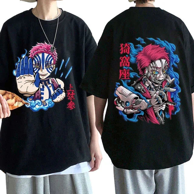 Camiseta Básica Cyber Akaza Demon Slayer Art- PRETO