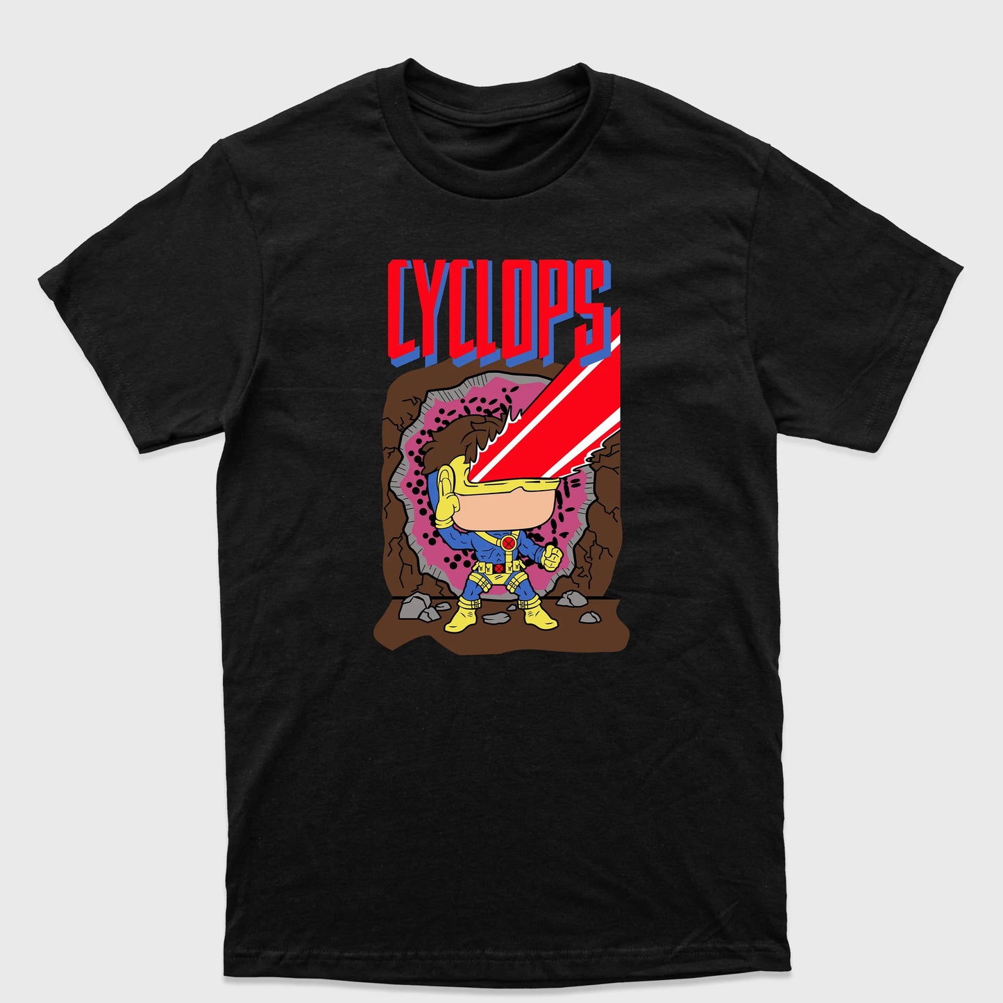 Camiseta Básica Cyclops Chibi X-Men Preto