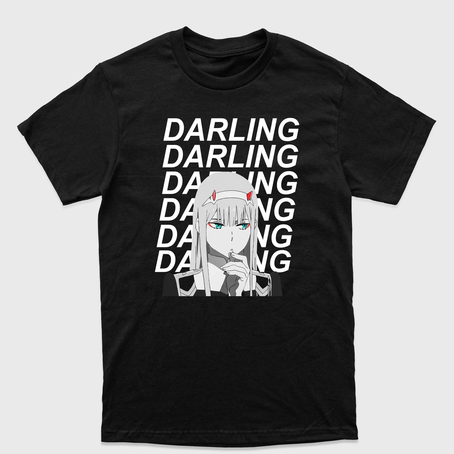 Camiseta Básica Darling in the Franxx 02 Preto