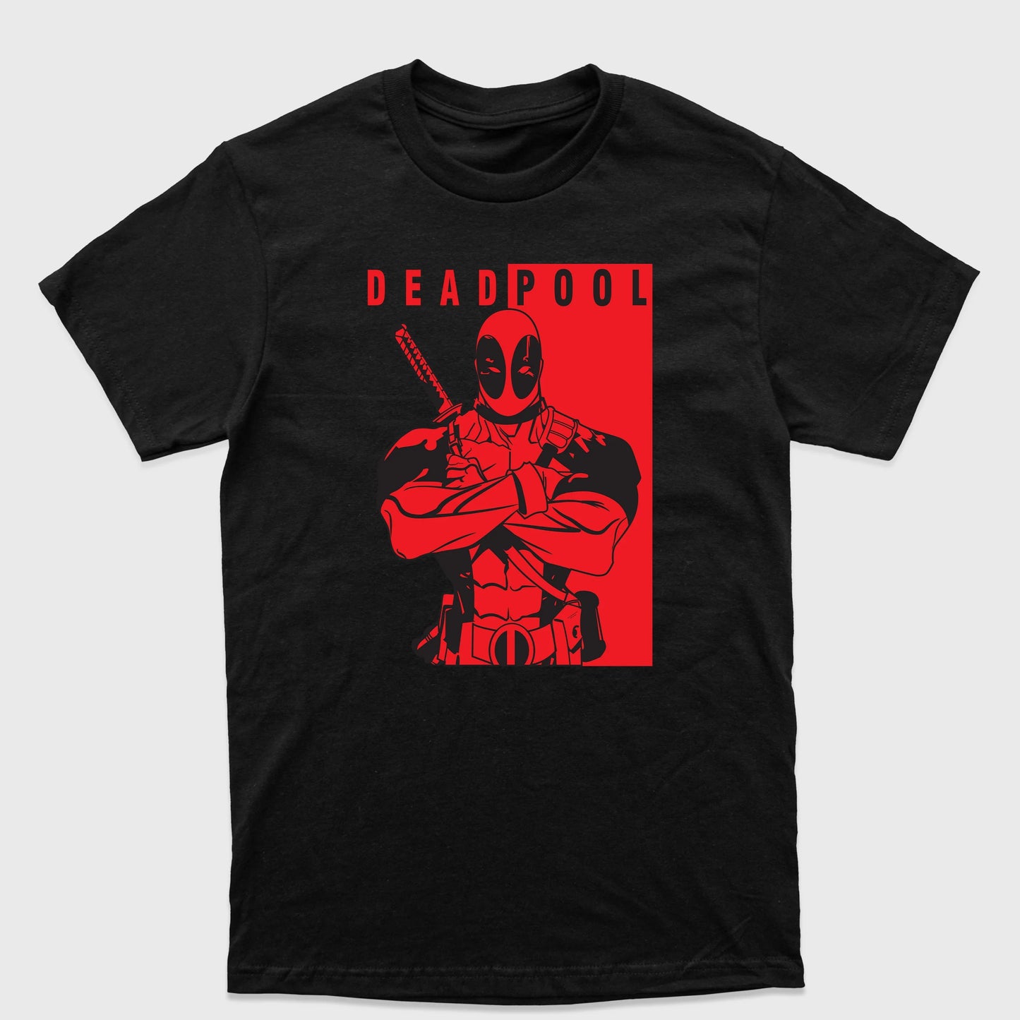 Camiseta Básica Deadpool Braços Cruzados Preto