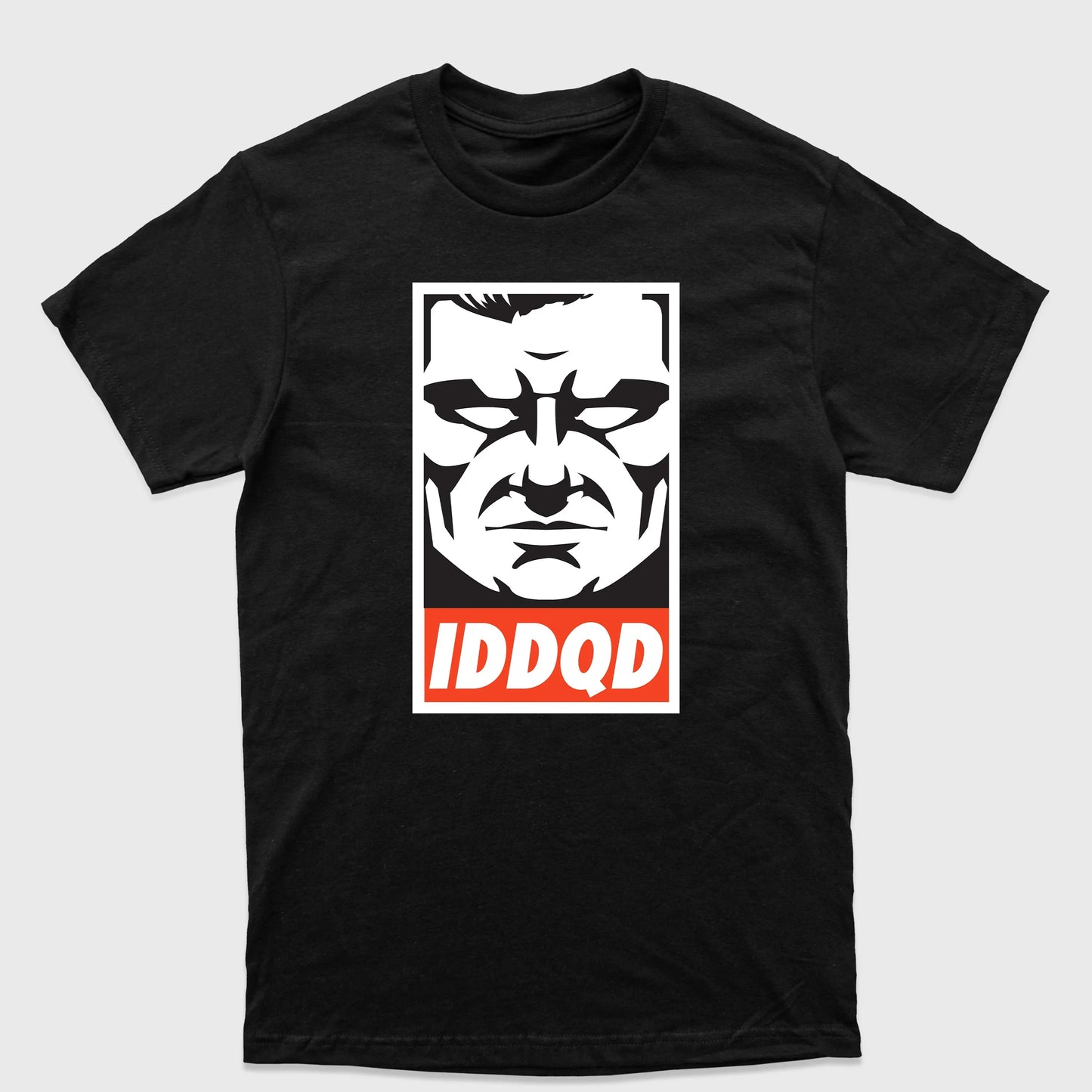 Camiseta Básica Doom Iddqd Face-PRETO