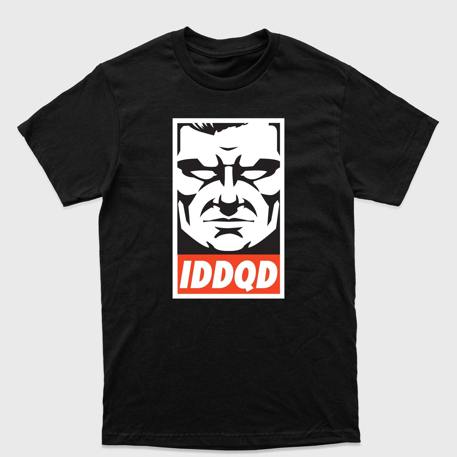 Camiseta Básica Doom Iddqd Face-PRETO