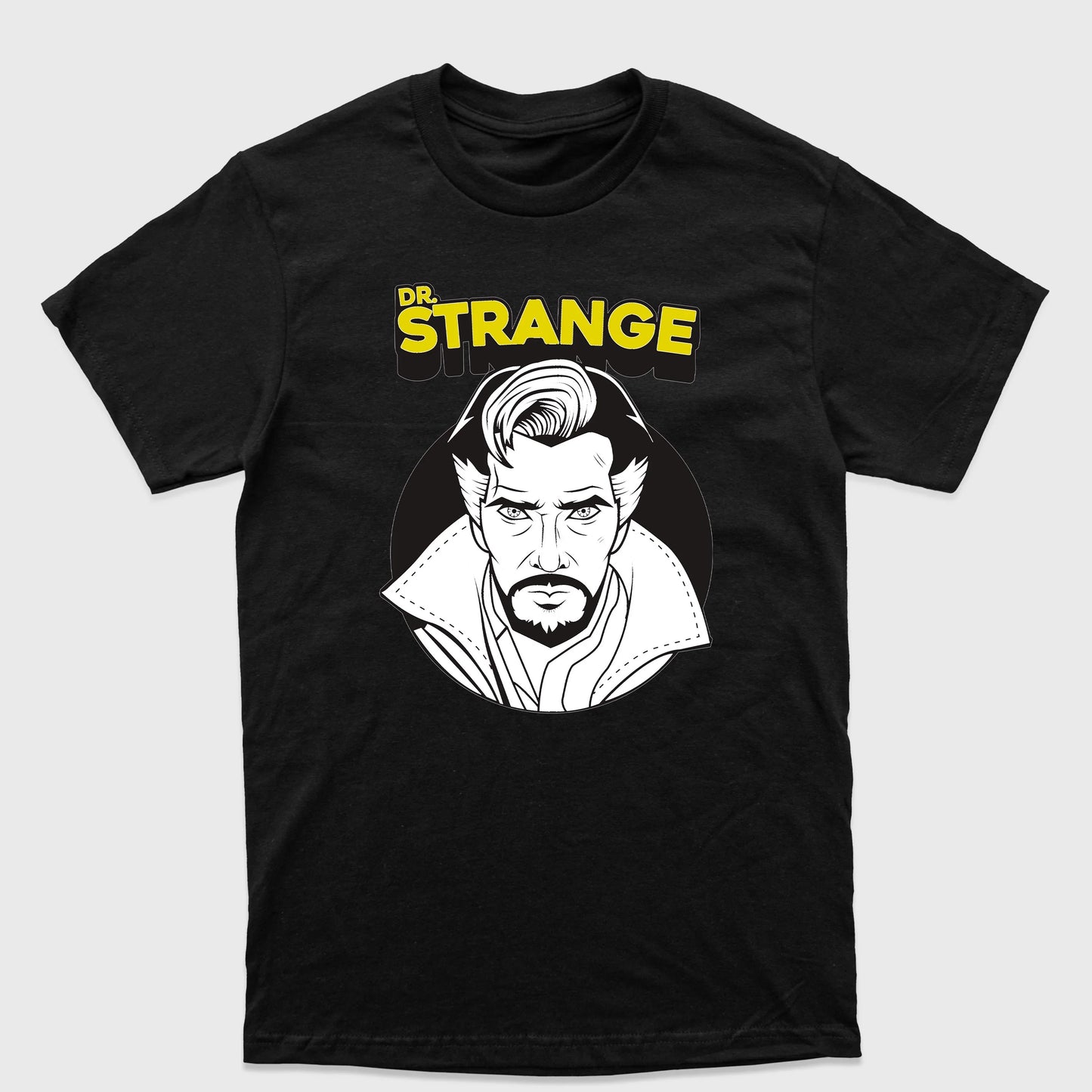 Camiseta Básica Dr. Strange Preto e Branco- Preto