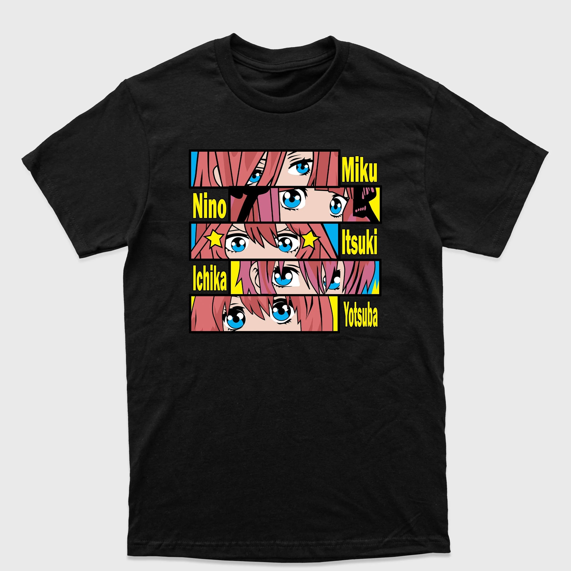 Camiseta Básica Eyes Five Sisters The Quintessential Quintuplets (Preto)
