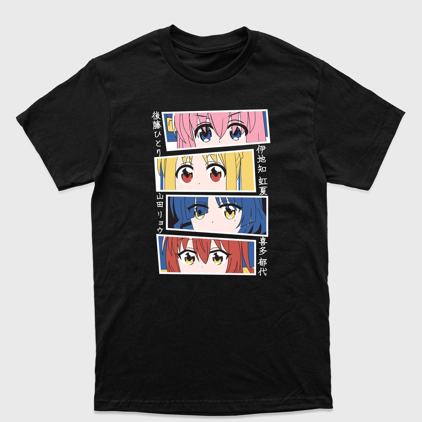 Camiseta Básica Faces Kessoku Band Bocchi the Rock