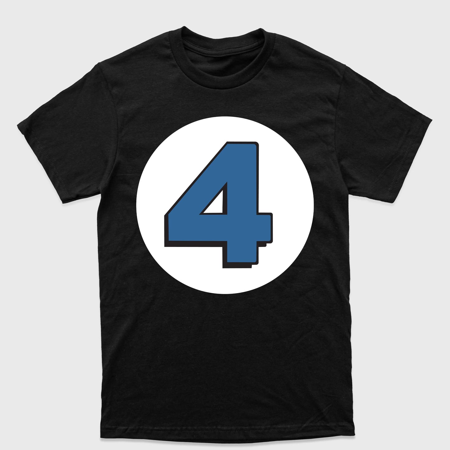 Camiseta Básica Fantastic Four Logo Preto