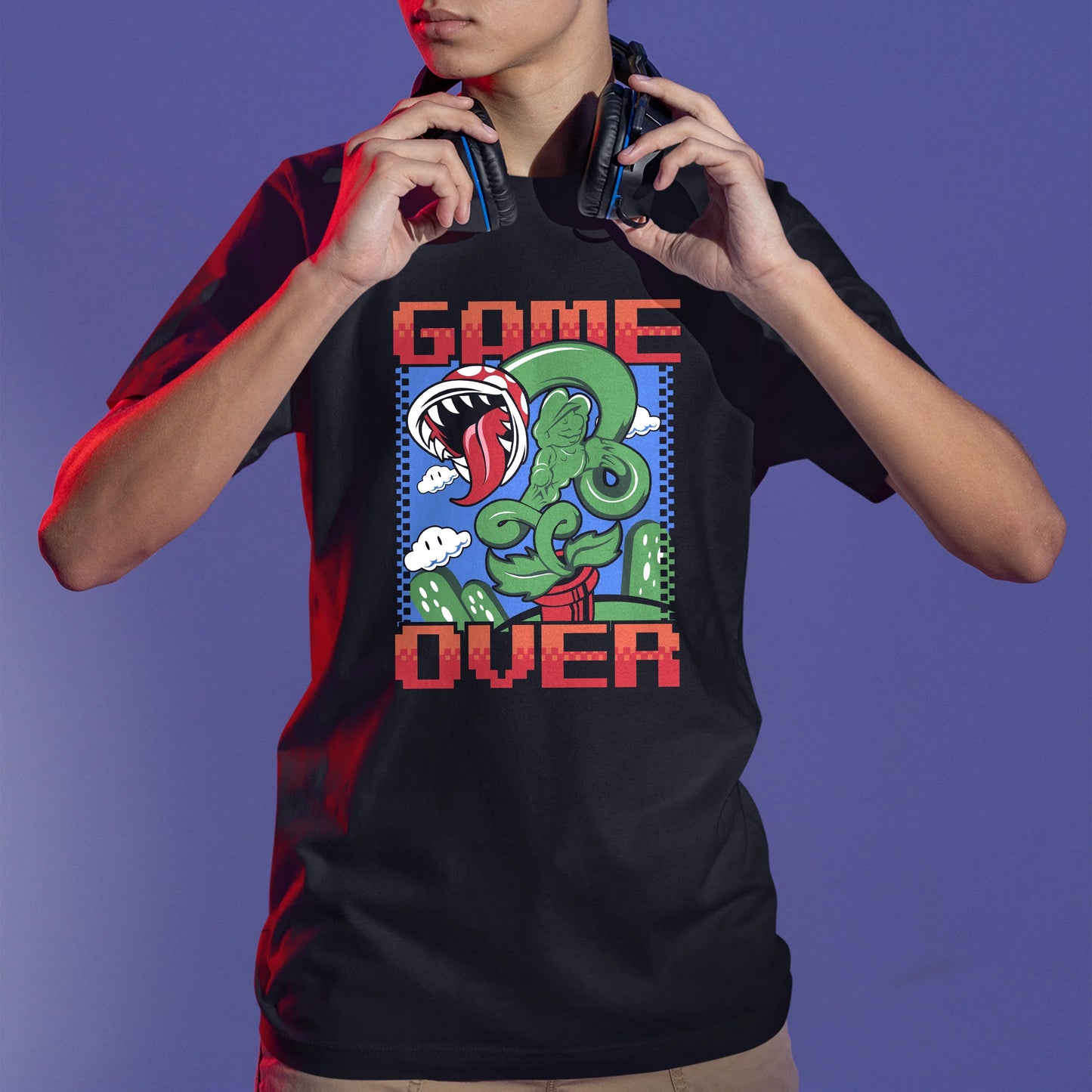 Camiseta Básica Game Over Mario World