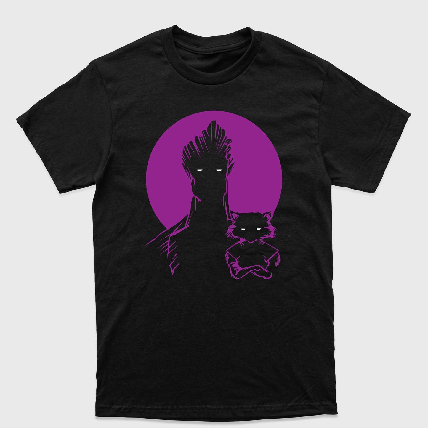 Camiseta Básica Groot e Rocket Shadow Guardiões da Galáxia Preto