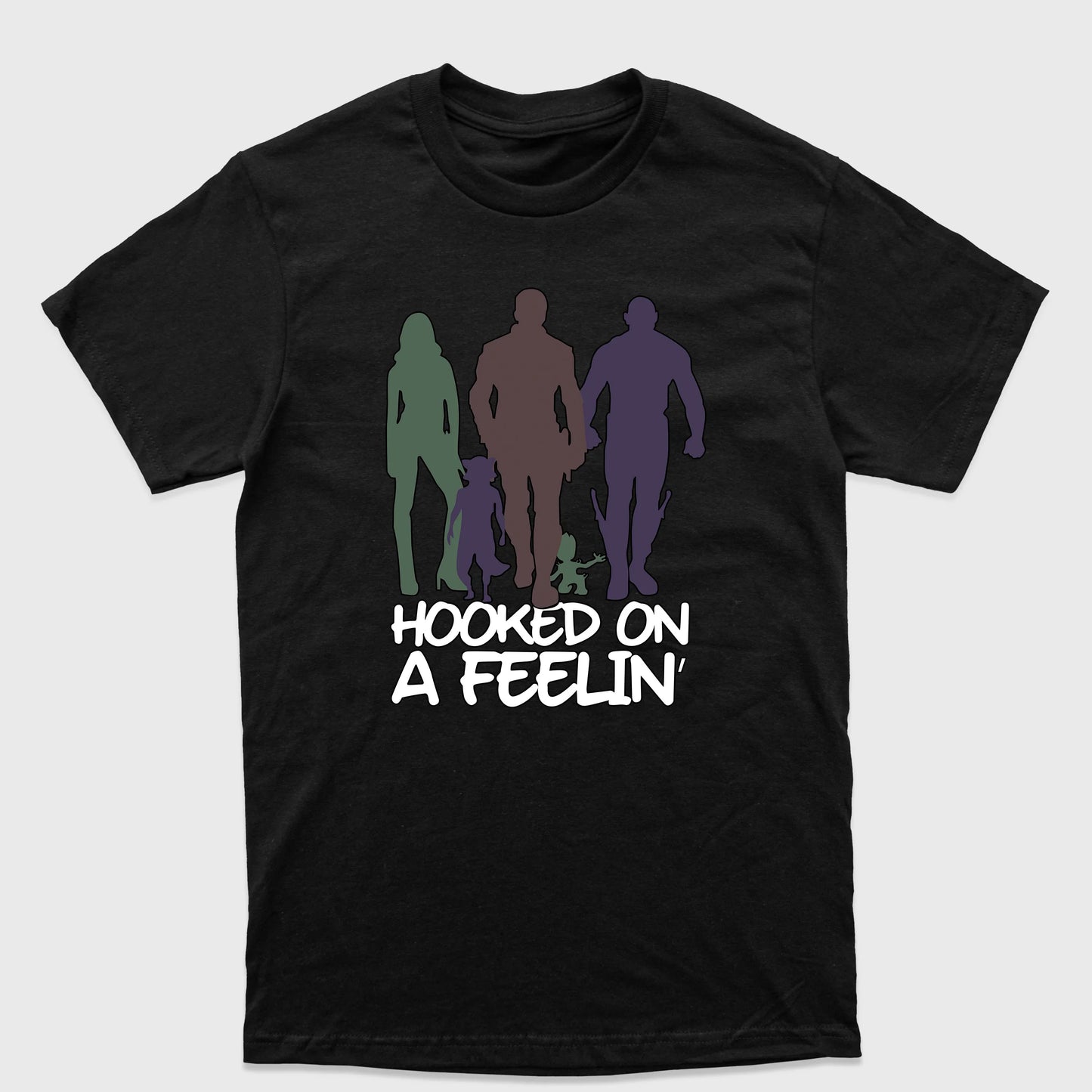 Camiseta Básica Guardiões da Galáxia Hooked on a Feelin Preto